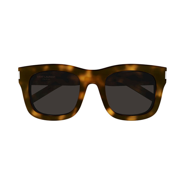 Saint Laurent Sunglasses Rectangle Full Rim, Havana Frame and Black Lens SL650MONCEAU003