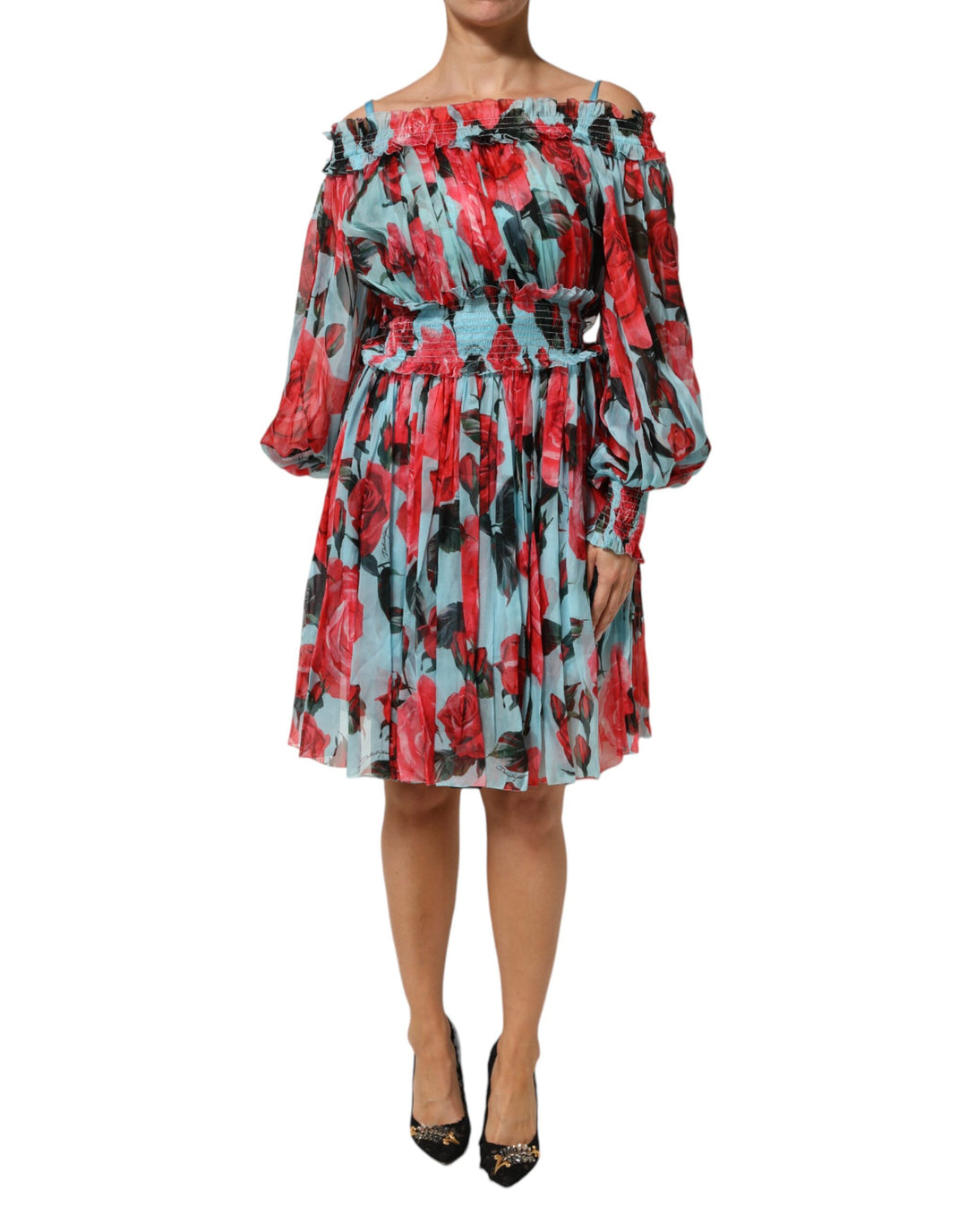 Dolce &amp; Gabbana Sample Sale Dolce &amp; Gabbana Multicolor Romantic Floral Silk Chiffon Dress - | Designer outlet