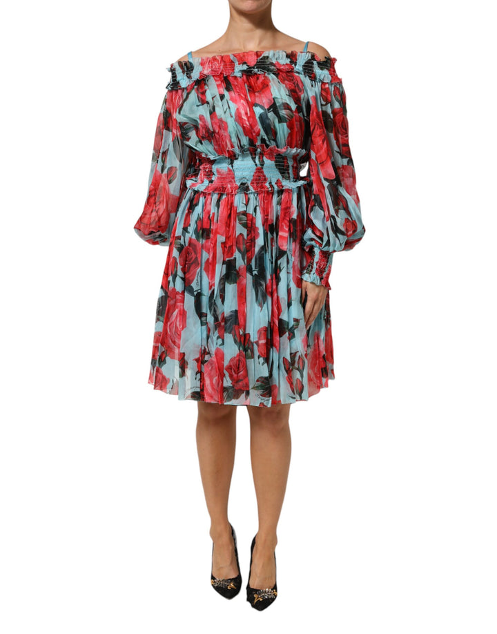 Dolce &amp; Gabbana Sample Sale Dolce &amp; Gabbana Multicolor Romantic Floral Silk Chiffon Dress - | Designer outlet