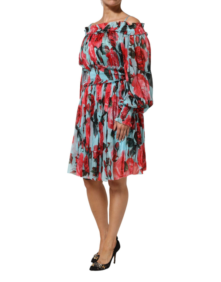 Dolce &amp; Gabbana Sample Sale Dolce &amp; Gabbana Multicolor Romantic Floral Silk Chiffon Dress - | Designer outlet
