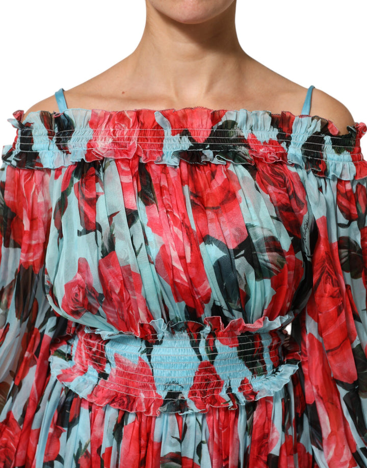 Dolce &amp; Gabbana Sample Sale Dolce &amp; Gabbana Multicolor Romantic Floral Silk Chiffon Dress - | Designer outlet