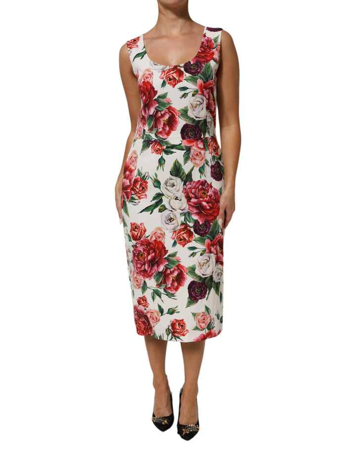 Dolce &amp; Gabbana Sample Sale Dolce &amp; Gabbana Multicolor Floral Print Viscose Sheath Dress - | Designer outlet