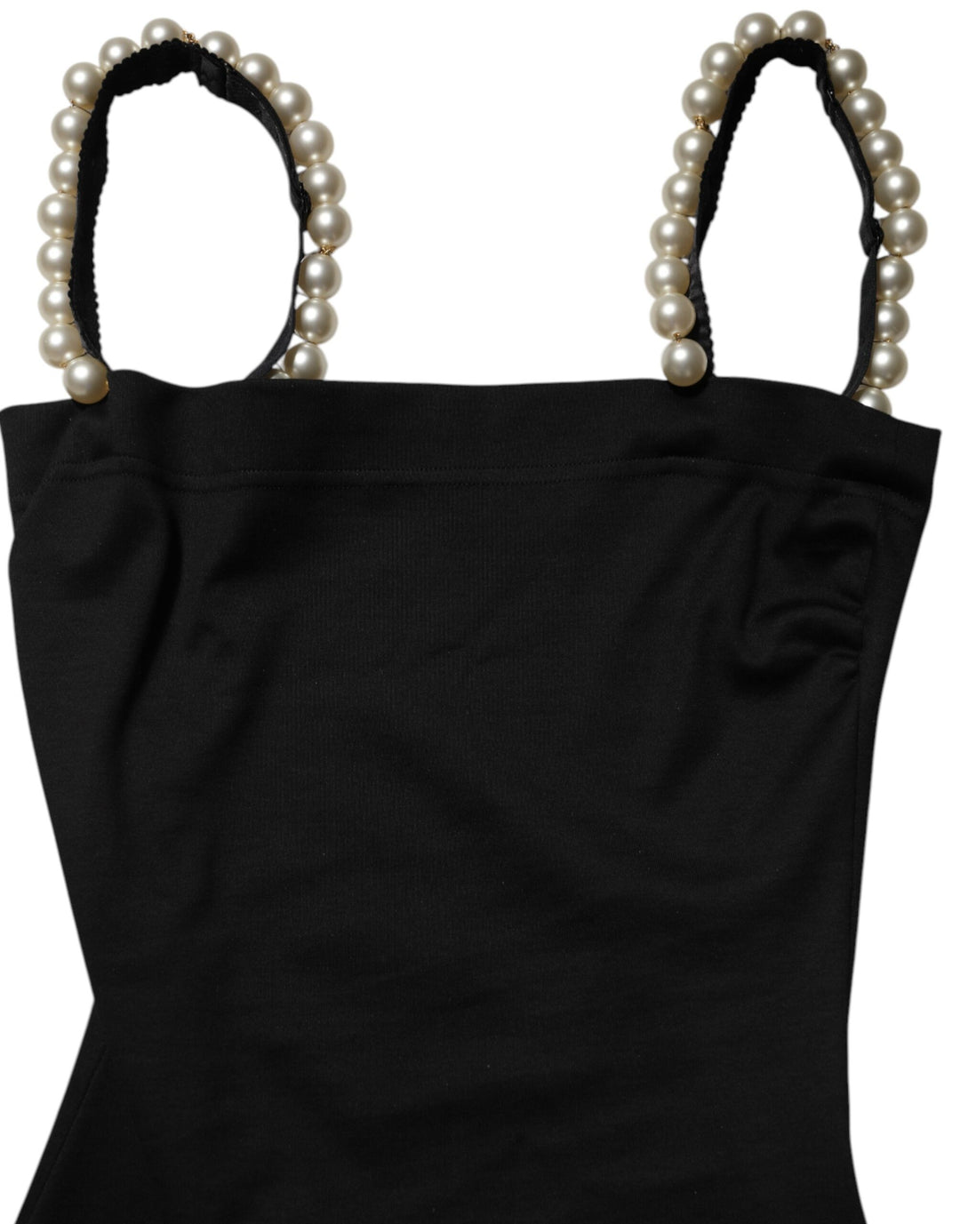 Dolce &amp; Gabbana Sample Sale Dolce &amp; Gabbana Black Faux Pearl Cotton Sheath Mini Dress - | Designer outlet