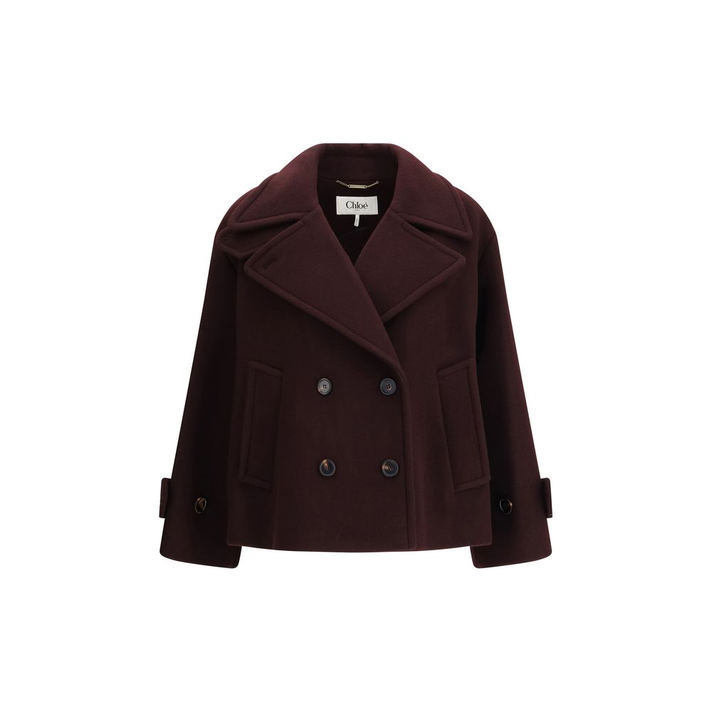 Chloé Bordeaux Fleece Wool Coat by Chloé outlet now on sale
