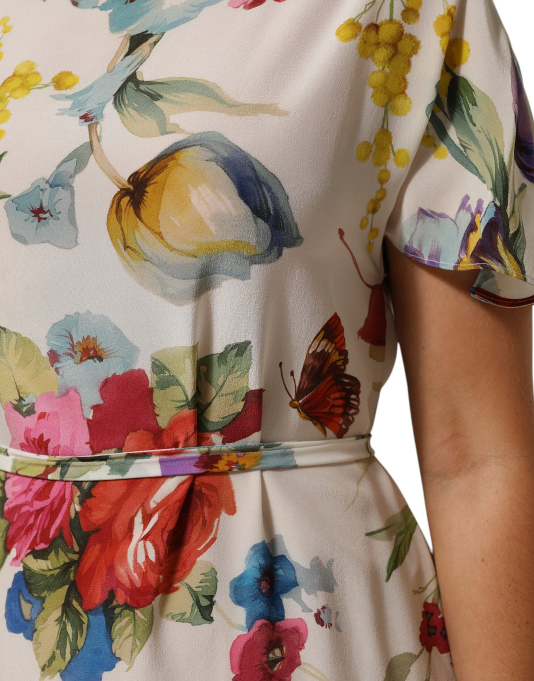 Dolce &amp; Gabbana Sample Sale Dolce &amp; Gabbana White Floral Print Silk Sheath LongGown Dress - | Designer outlet