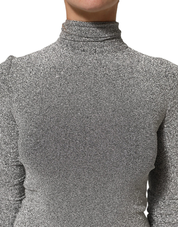 Dolce &amp; Gabbana Sample Sale Dolce &amp; Gabbana Gray Nylon Bodycon Sheath Long Sleeves Dress - | Designer outlet