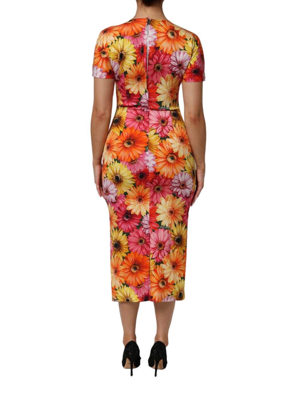 Dolce &amp; Gabbana Sample Sale Dolce &amp; Gabbana Multicolor Floral Print SilkSheath Midi Dress - | Designer outlet