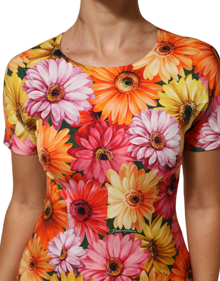 Dolce &amp; Gabbana Sample Sale Dolce &amp; Gabbana Multicolor Floral Print SilkSheath Midi Dress - | Designer outlet