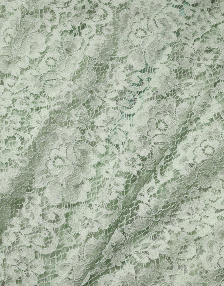 Dolce &amp; Gabbana Sample Sale Dolce &amp; Gabbana Mint Green Floral Lace Trim Midi Dress - | Designer outlet