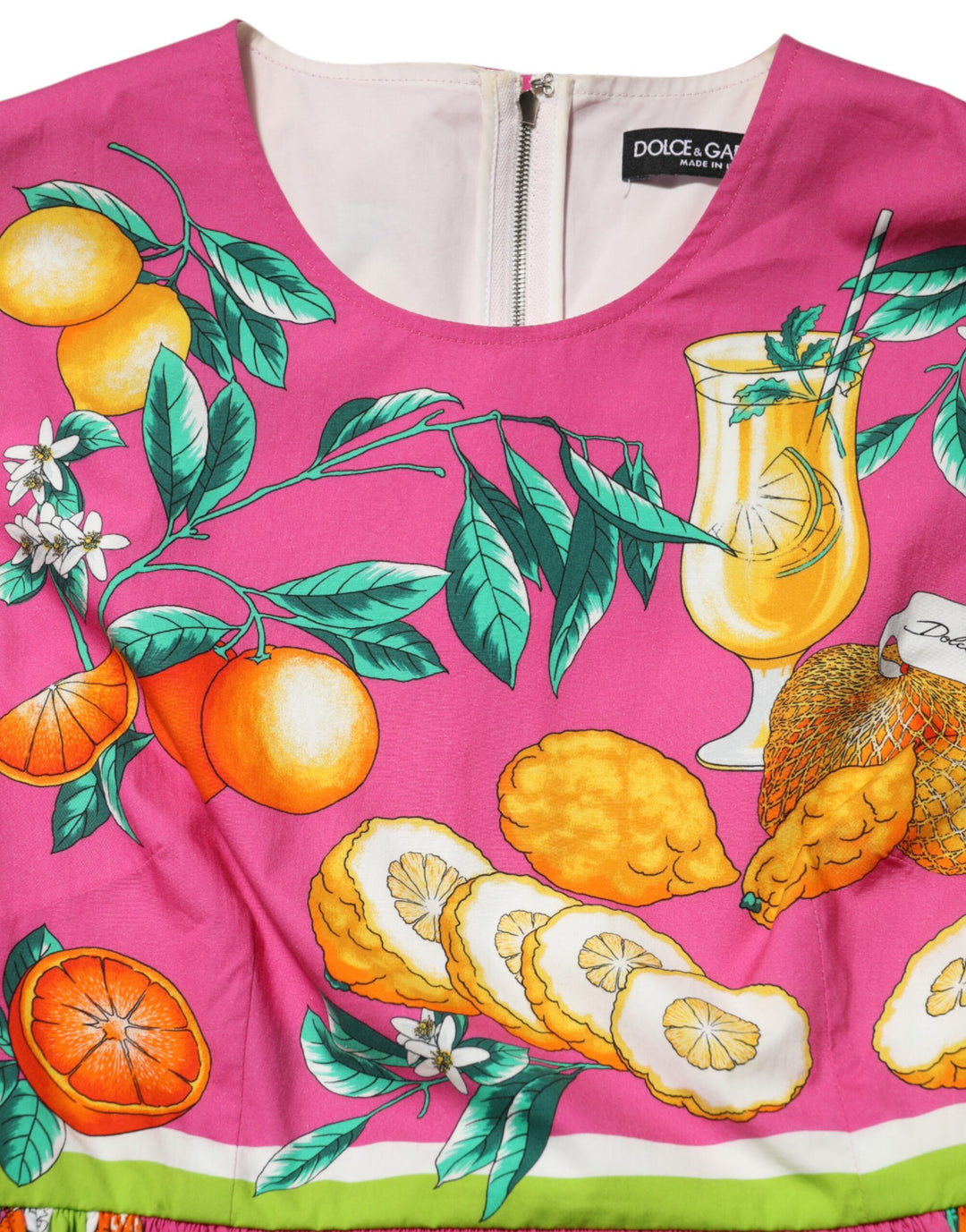 Dolce &amp; Gabbana Sample Sale Dolce &amp; Gabbana Pink Fruit Print A-line Mini Sleeveless Dress - | Designer outlet
