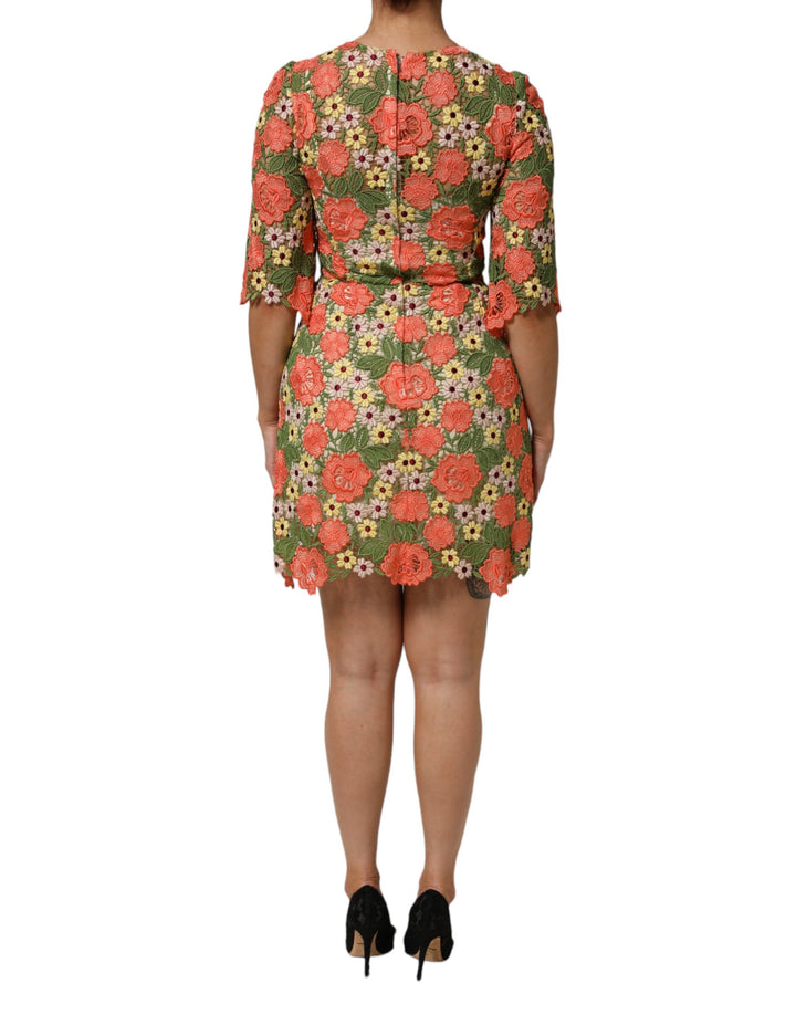 Dolce &amp; Gabbana Sample Sale Dolce &amp; Gabbana Multicolor Floral Embroidery Aline Mini Dress - | Designer outlet