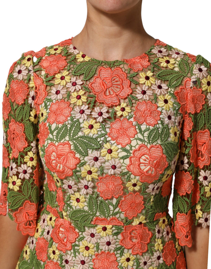 Dolce &amp; Gabbana Sample Sale Dolce &amp; Gabbana Multicolor Floral Embroidery Aline Mini Dress - | Designer outlet