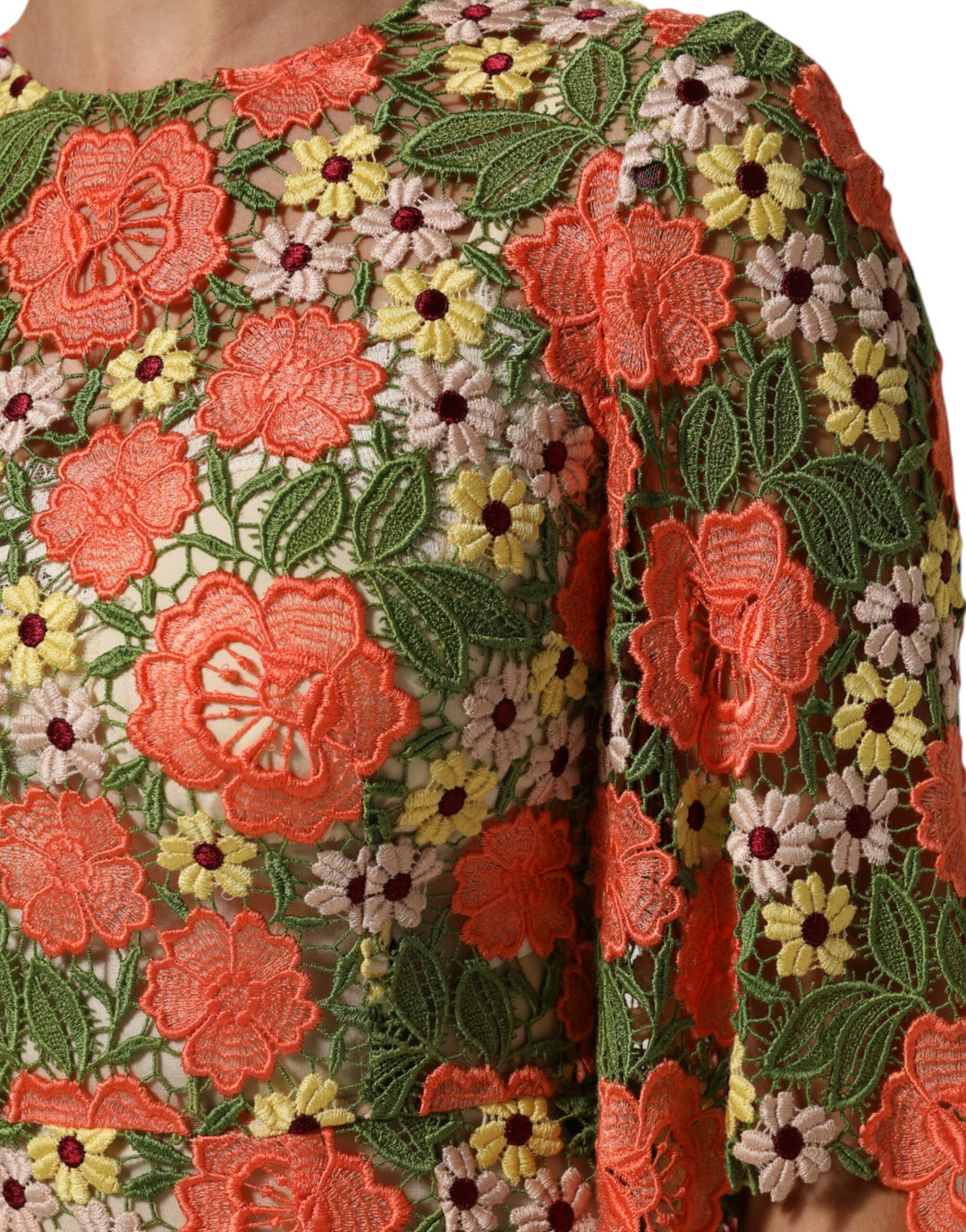 Dolce &amp; Gabbana Sample Sale Dolce &amp; Gabbana Multicolor Floral Embroidery Aline Mini Dress - | Designer outlet