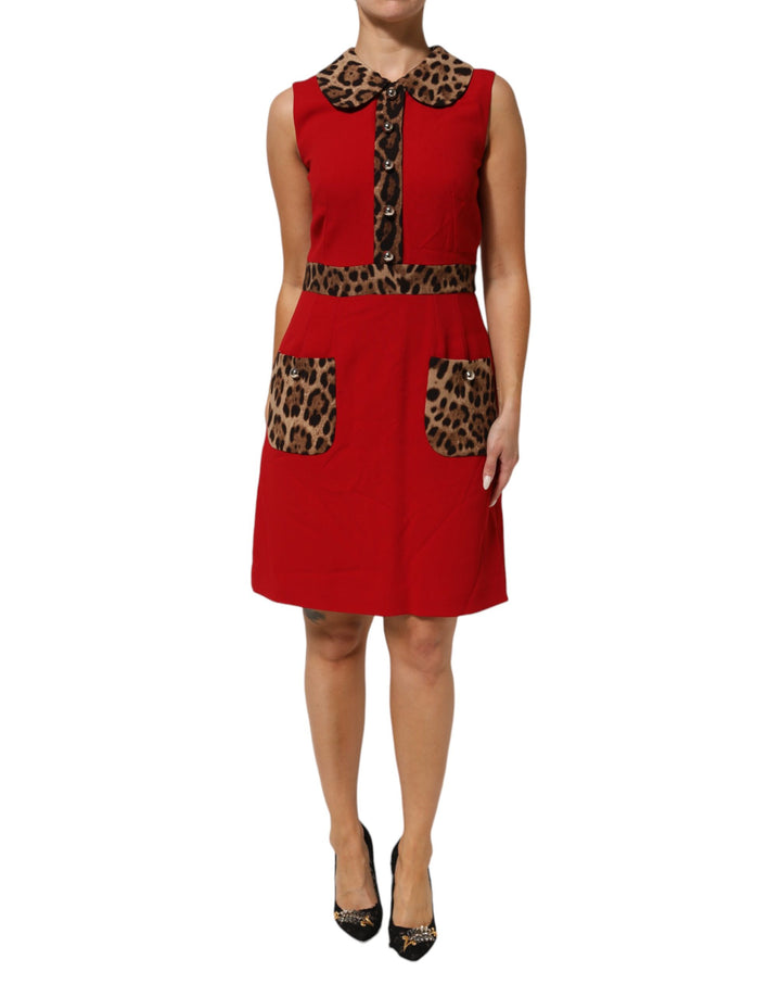 Dolce &amp; Gabbana Sample Sale Dolce &amp; Gabbana Red Leopard Viscose Sheath A-line Dress - | Designer outlet