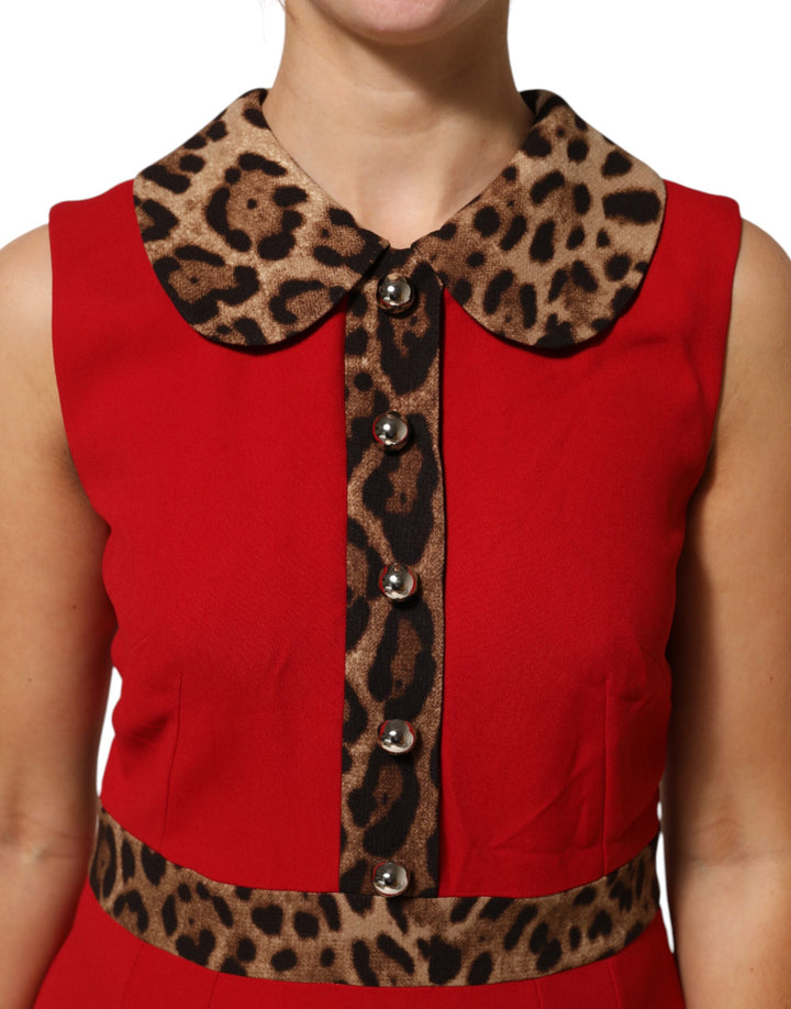 Dolce &amp; Gabbana Sample Sale Dolce &amp; Gabbana Red Leopard Viscose Sheath A-line Dress - | Designer outlet