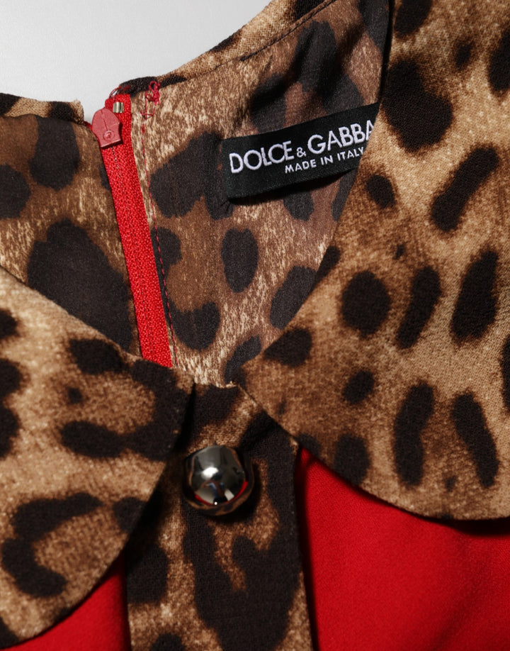 Dolce &amp; Gabbana Sample Sale Dolce &amp; Gabbana Red Leopard Viscose Sheath A-line Dress - | Designer outlet