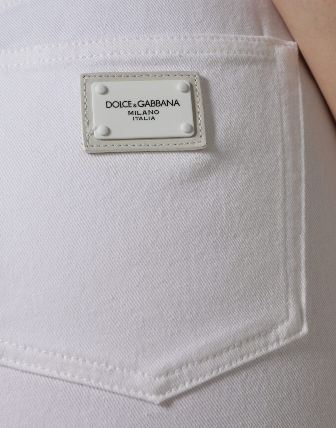 Dolce &amp; Gabbana Sample Sale Dolce &amp; Gabbana White AUDREY Cotton Logo Skinny Denim Jeans - | Designer outlet
