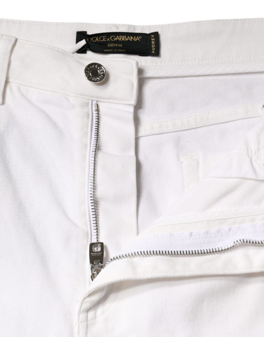 Dolce &amp; Gabbana Sample Sale Dolce &amp; Gabbana White AUDREY Cotton Logo Skinny Denim Jeans - | Designer outlet