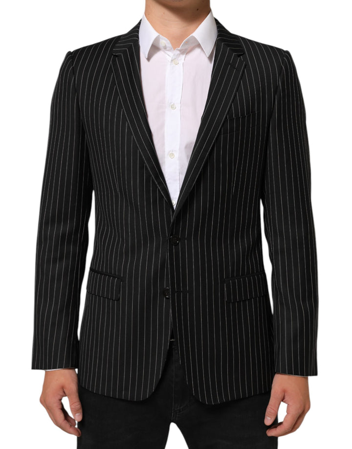 Dolce & Gabbana Black Stripes MARTINI 1 Button Suit Blazer by Dolce & Gabbana outlet now on sale
