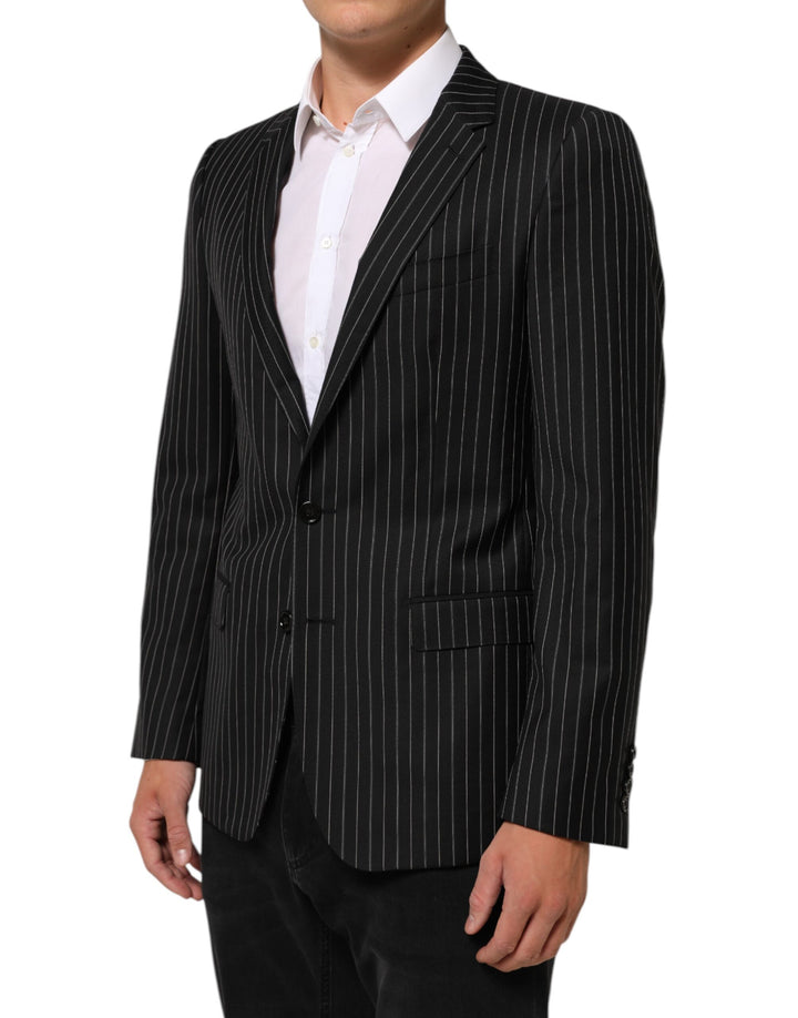 Dolce & Gabbana Black Stripes MARTINI 1 Button Suit Blazer by Dolce & Gabbana outlet now on sale