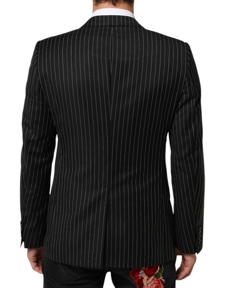 Dolce & Gabbana Black Stripes MARTINI 1 Button Suit Blazer by Dolce & Gabbana outlet now on sale