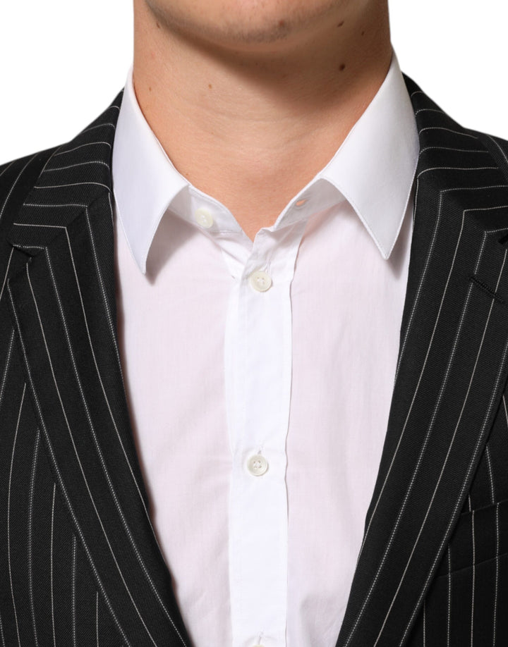 Dolce & Gabbana Black Stripes MARTINI 1 Button Suit Blazer by Dolce & Gabbana outlet now on sale