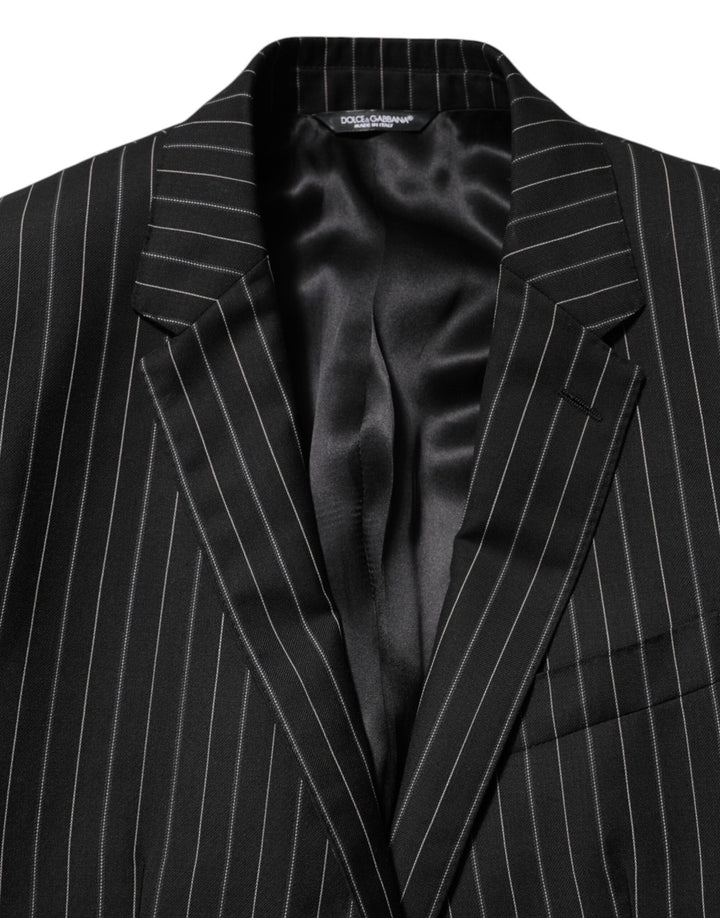Dolce & Gabbana Black Stripes MARTINI 1 Button Suit Blazer by Dolce & Gabbana outlet now on sale