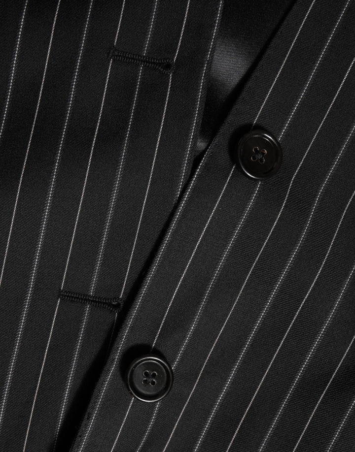 Dolce & Gabbana Black Stripes MARTINI 1 Button Suit Blazer by Dolce & Gabbana outlet now on sale