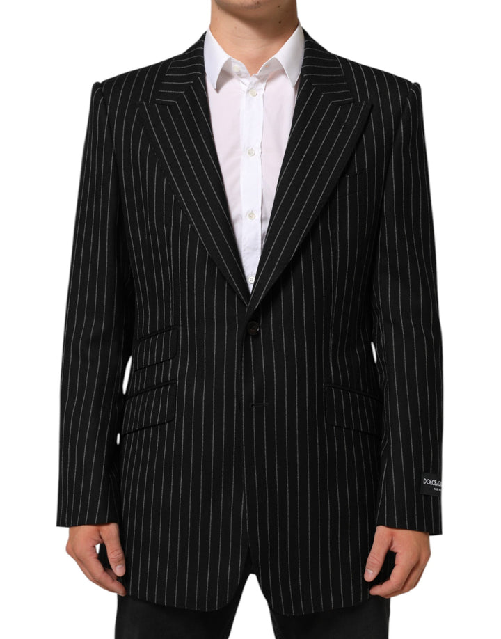 Dolce &amp; Gabbana Sample Sale Dolce &amp; Gabbana Black Stripes 2 Buttons Suit Jacket Blazer - | Designer outlet