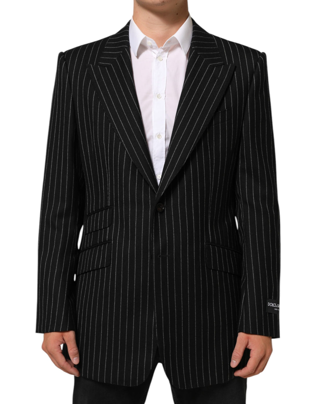 Dolce &amp; Gabbana Sample Sale Dolce &amp; Gabbana Black Stripes 2 Buttons Suit Jacket Blazer - | Designer outlet