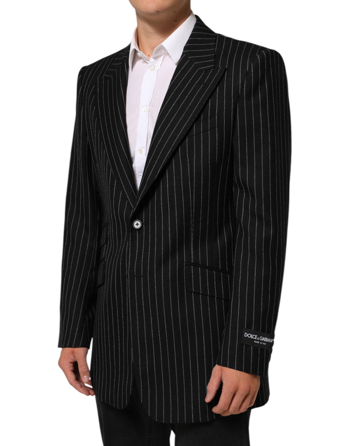 Dolce &amp; Gabbana Sample Sale Dolce &amp; Gabbana Black Stripes 2 Buttons Suit Jacket Blazer - | Designer outlet