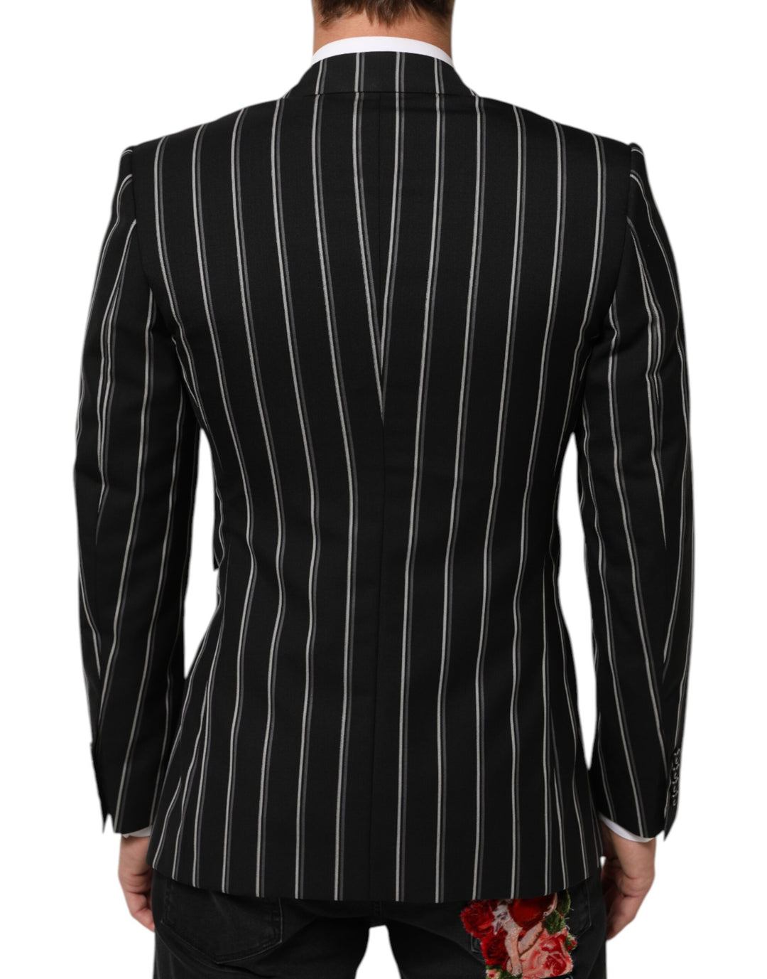 Dolce &amp; Gabbana Sample Sale Dolce &amp; Gabbana Black Stripes SICILIA 1 Button Suit Blazer - | Designer outlet