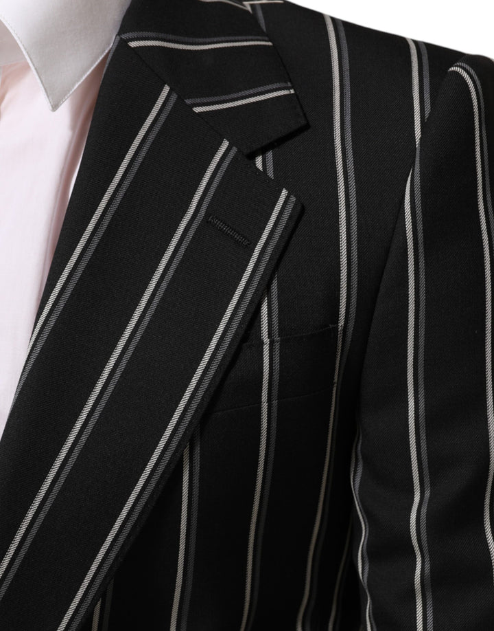 Dolce &amp; Gabbana Sample Sale Dolce &amp; Gabbana Black Stripes SICILIA 1 Button Suit Blazer - | Designer outlet