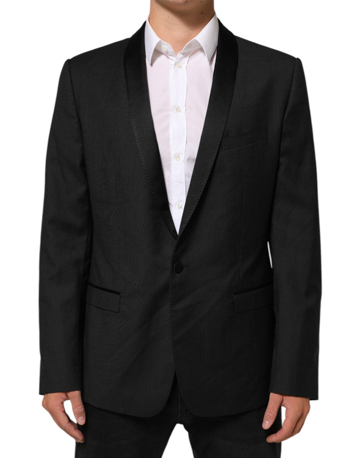 Dolce & Gabbana Black Wool GOLD 1 Button Suit Coat Blazer by Dolce & Gabbana outlet now on sale