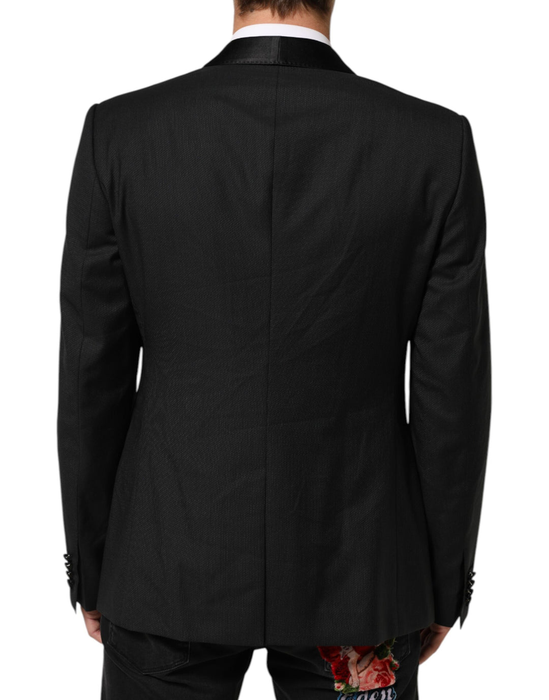 Dolce & Gabbana Black Wool GOLD 1 Button Suit Coat Blazer by Dolce & Gabbana outlet now on sale