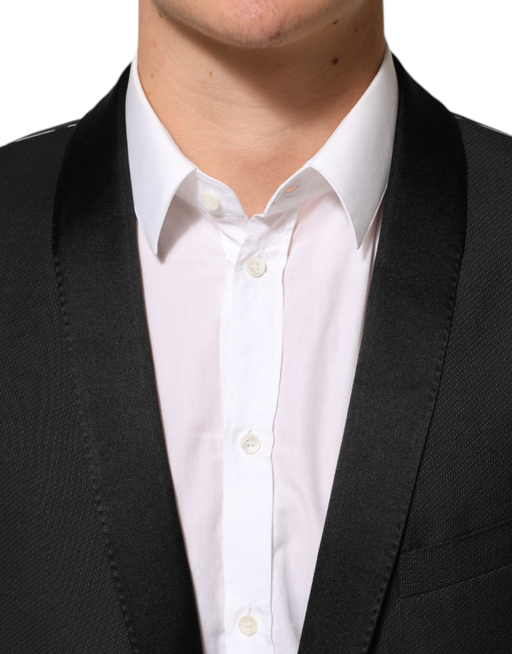 Dolce & Gabbana Black Wool GOLD 1 Button Suit Coat Blazer by Dolce & Gabbana outlet now on sale
