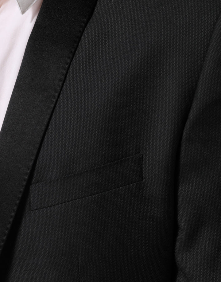 Dolce & Gabbana Black Wool GOLD 1 Button Suit Coat Blazer by Dolce & Gabbana outlet now on sale