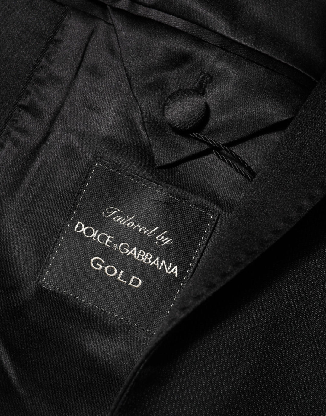 Dolce & Gabbana Black Wool GOLD 1 Button Suit Coat Blazer by Dolce & Gabbana outlet now on sale