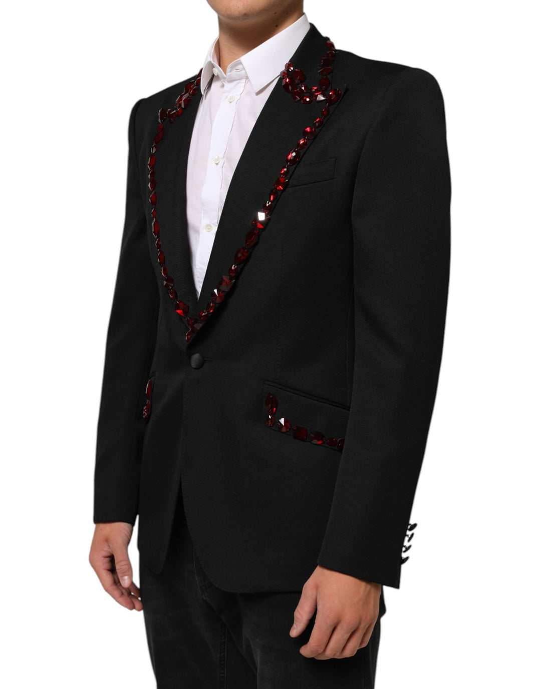Dolce &amp; Gabbana Sample Sale Dolce &amp; Gabbana Black SICILIA Crystal Embellished Men Blazer - | Designer outlet