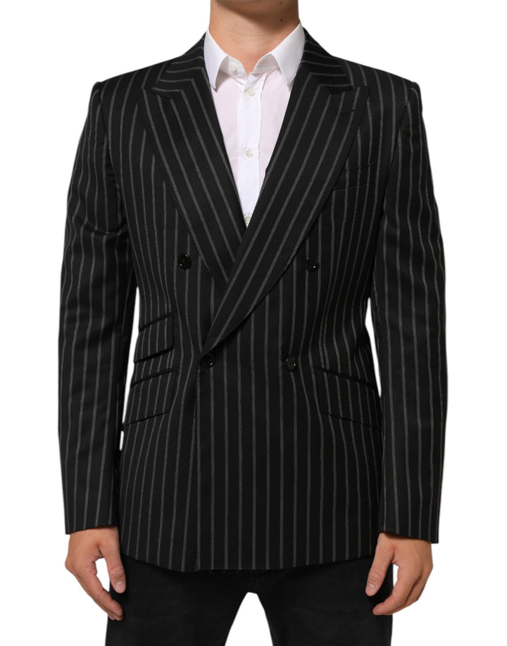 Dolce &amp; Gabbana Sample Sale Dolce &amp; Gabbana Black Stripes SICILIA 1 Button Suit Blazer - | Designer outlet