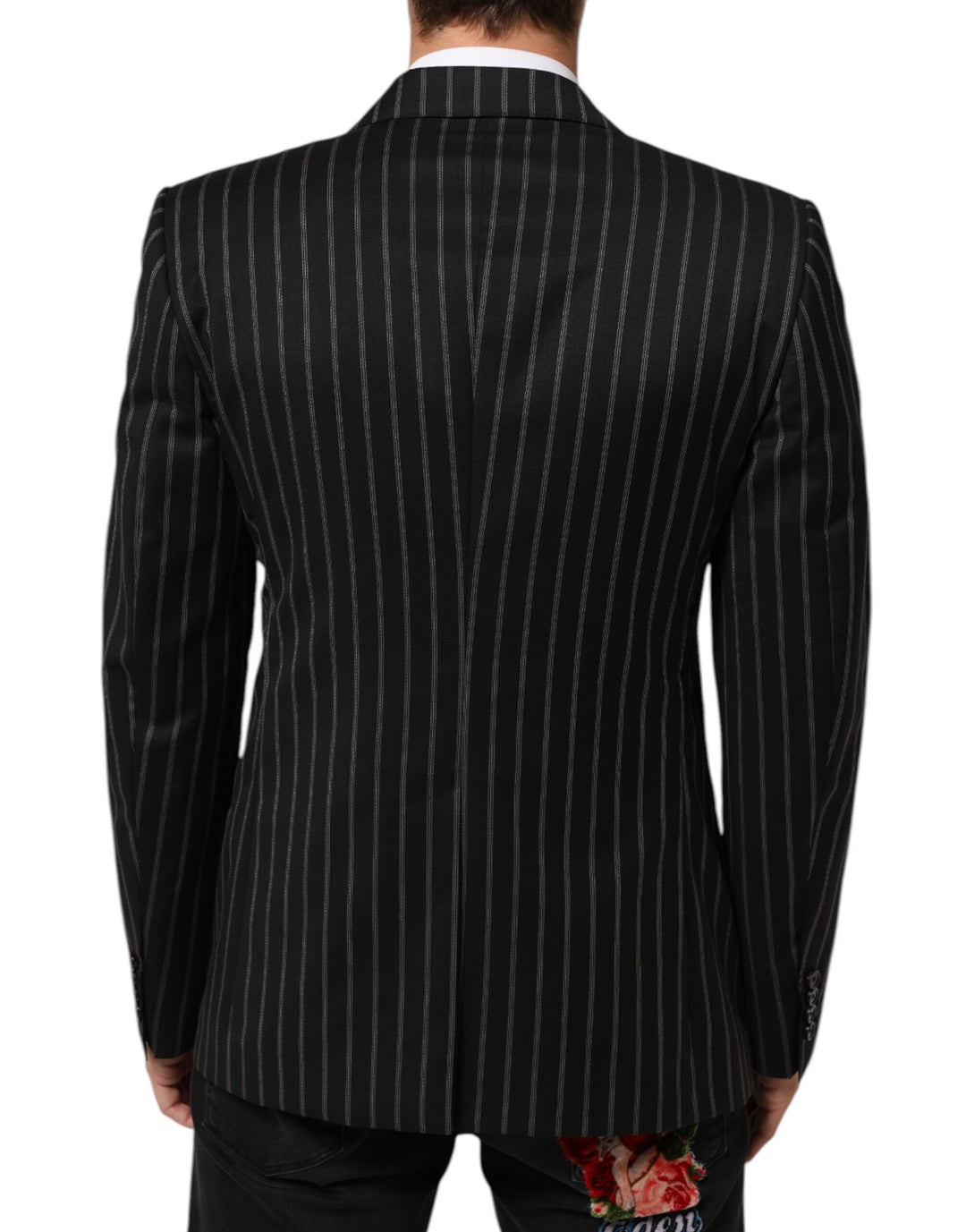 Dolce &amp; Gabbana Sample Sale Dolce &amp; Gabbana Black Stripes SICILIA 1 Button Suit Blazer - | Designer outlet