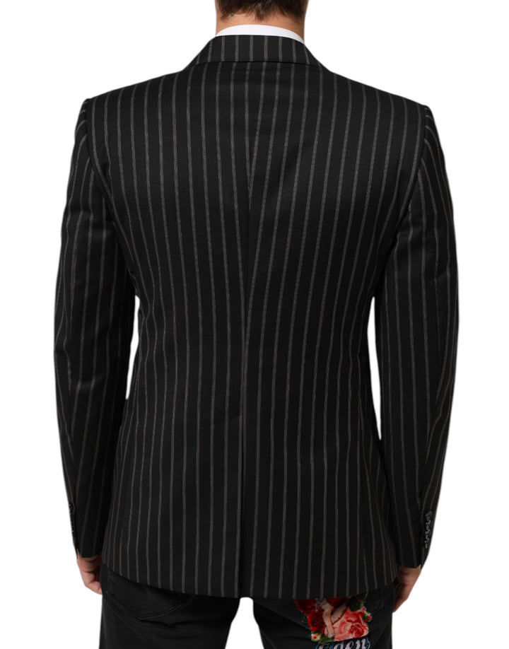 Dolce &amp; Gabbana Sample Sale Dolce &amp; Gabbana Black Stripes SICILIA 1 Button Suit Blazer - | Designer outlet
