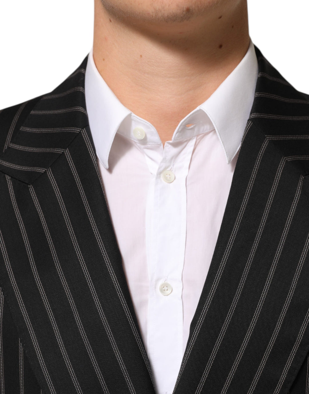 Dolce &amp; Gabbana Sample Sale Dolce &amp; Gabbana Black Stripes SICILIA 1 Button Suit Blazer - | Designer outlet