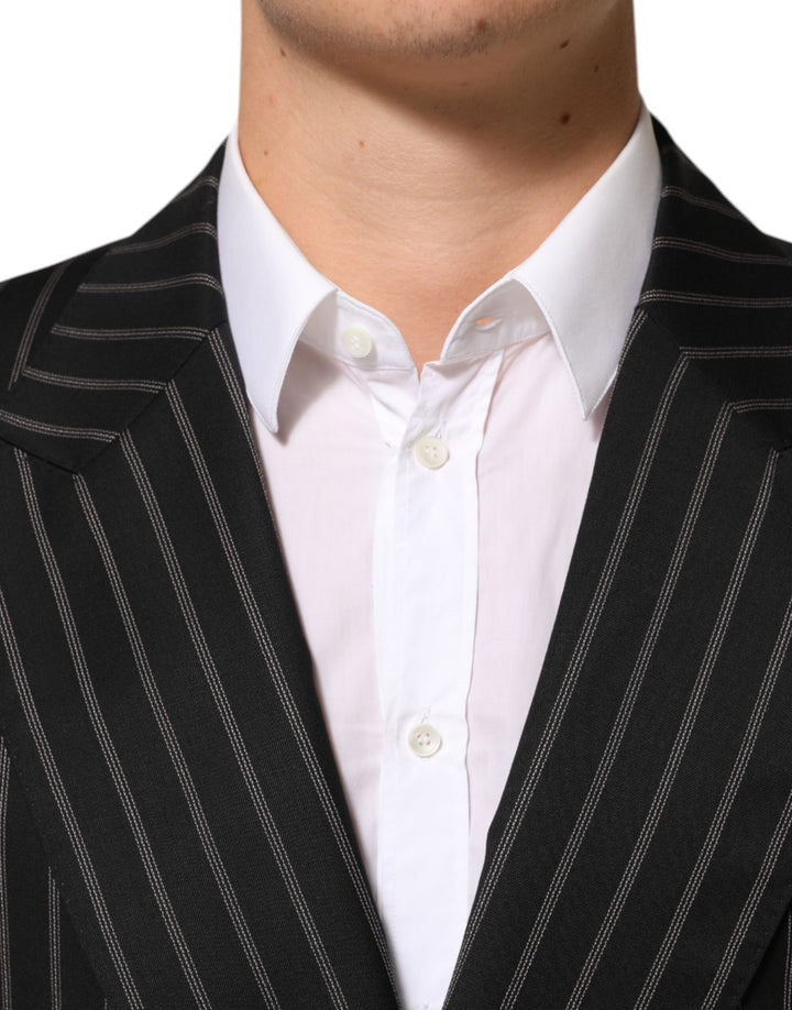 Dolce &amp; Gabbana Sample Sale Dolce &amp; Gabbana Black Stripes SICILIA 1 Button Suit Blazer - | Designer outlet