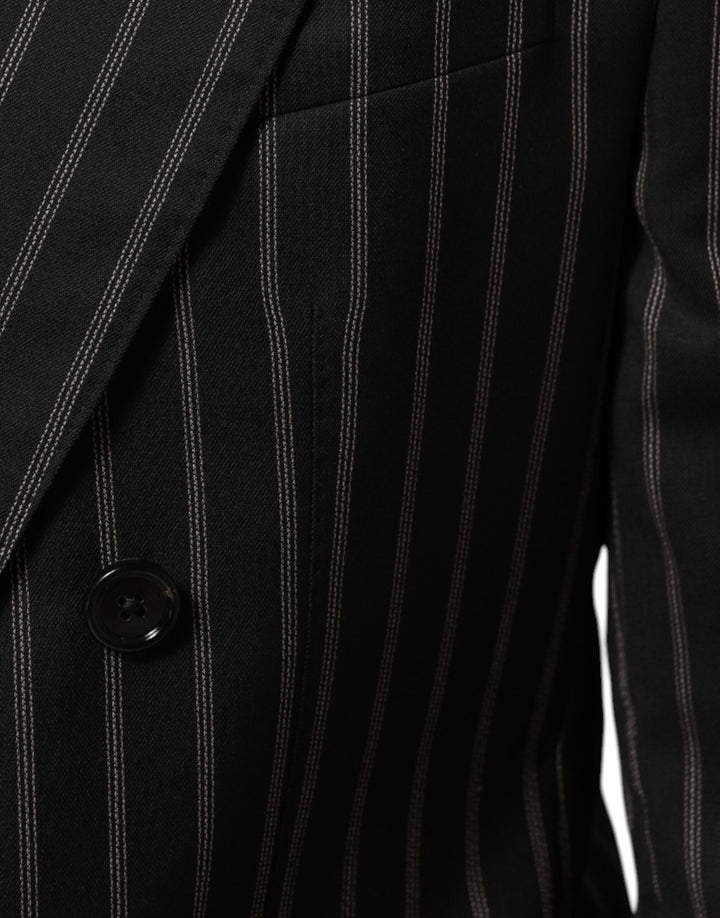 Dolce &amp; Gabbana Sample Sale Dolce &amp; Gabbana Black Stripes SICILIA 1 Button Suit Blazer - | Designer outlet