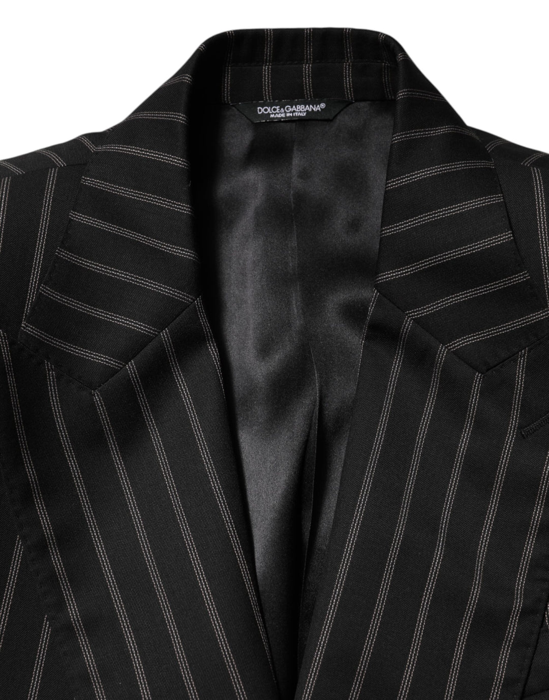Dolce &amp; Gabbana Sample Sale Dolce &amp; Gabbana Black Stripes SICILIA 1 Button Suit Blazer - | Designer outlet