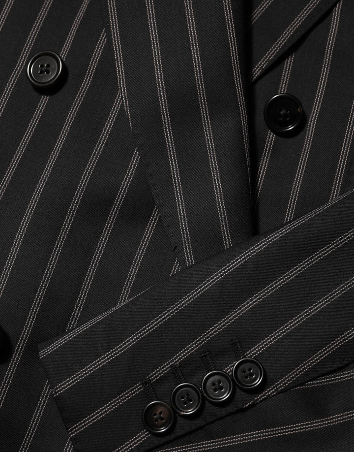 Dolce &amp; Gabbana Sample Sale Dolce &amp; Gabbana Black Stripes SICILIA 1 Button Suit Blazer - | Designer outlet
