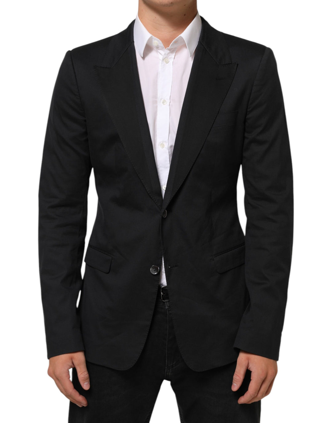 Dolce & Gabbana Black Cotton 2 Buttons Suit Jacket Blazer by Dolce & Gabbana outlet now on sale