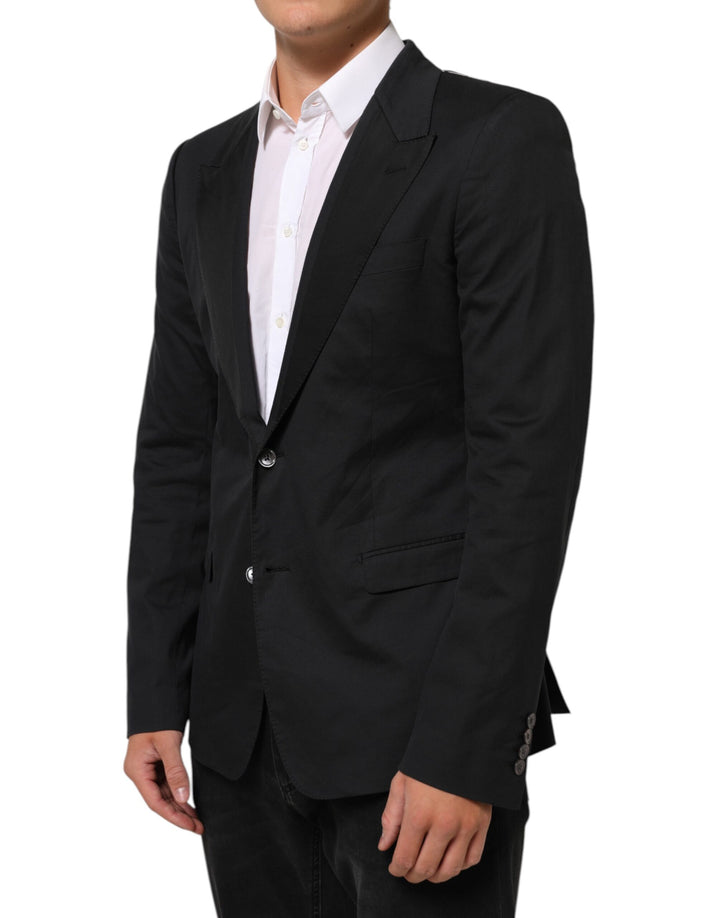 Dolce & Gabbana Black Cotton 2 Buttons Suit Jacket Blazer by Dolce & Gabbana outlet now on sale