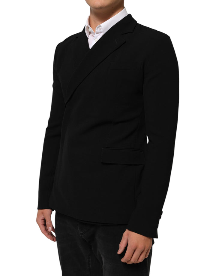 Dolce & Gabbana Black Wool Double Breasted Men Jacket Blazer by Dolce & Gabbana outlet now on sale